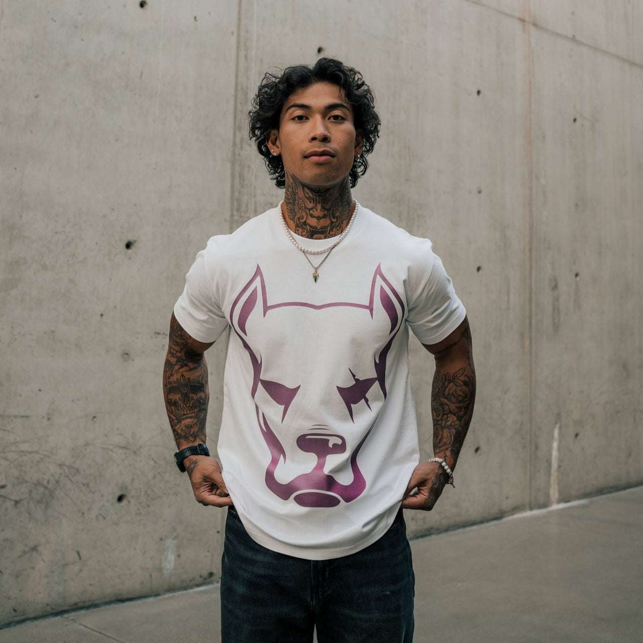 Purple Dog Head T-Shirt